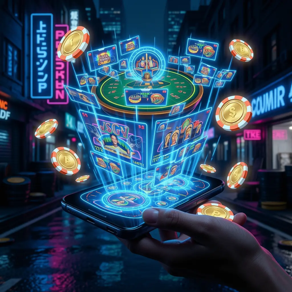 TK 5666 App – Secure and advanced casino gaming on your mobile device Futuristic casino app interface with glowing chips and digital effects showcasing secure and advanced mobile gaming on TK 5666 for Bangladesh players